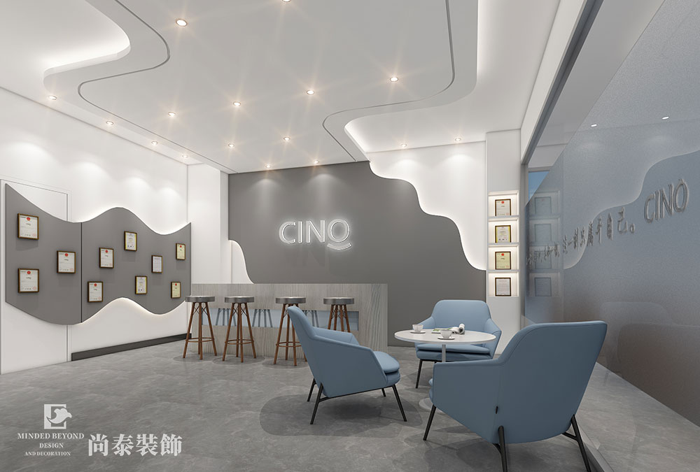 深圳宝安沙井科技公司展厅办公室装修效果图