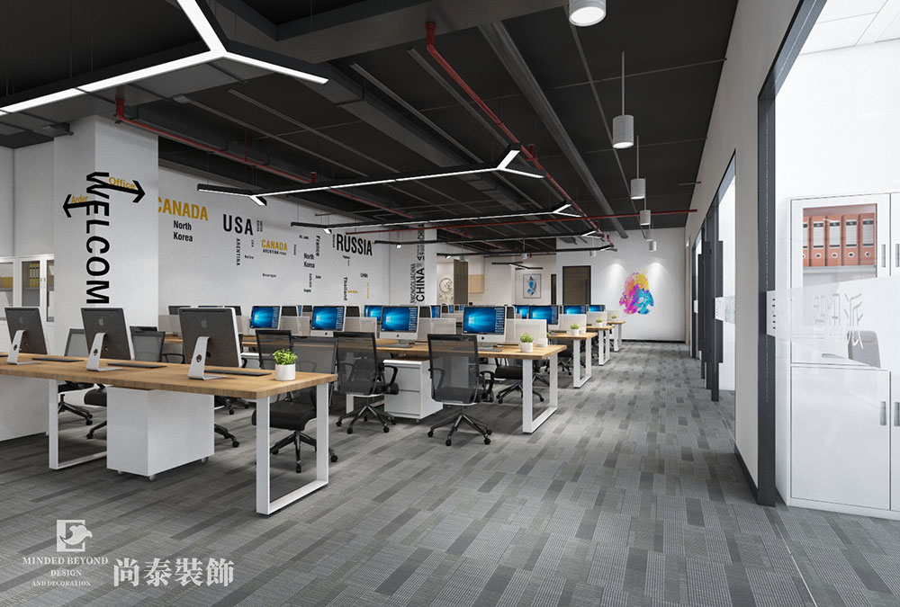 深圳福田创新科技广场互联网广告公司办公室装修设计