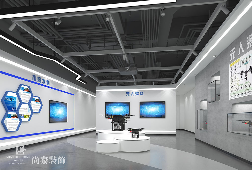 深圳龙岗九洲工业园高科技公司办公展厅设计装修效果图