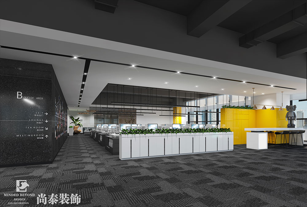 深圳龙岗智慧家园人力资源办公室改造装修效果图