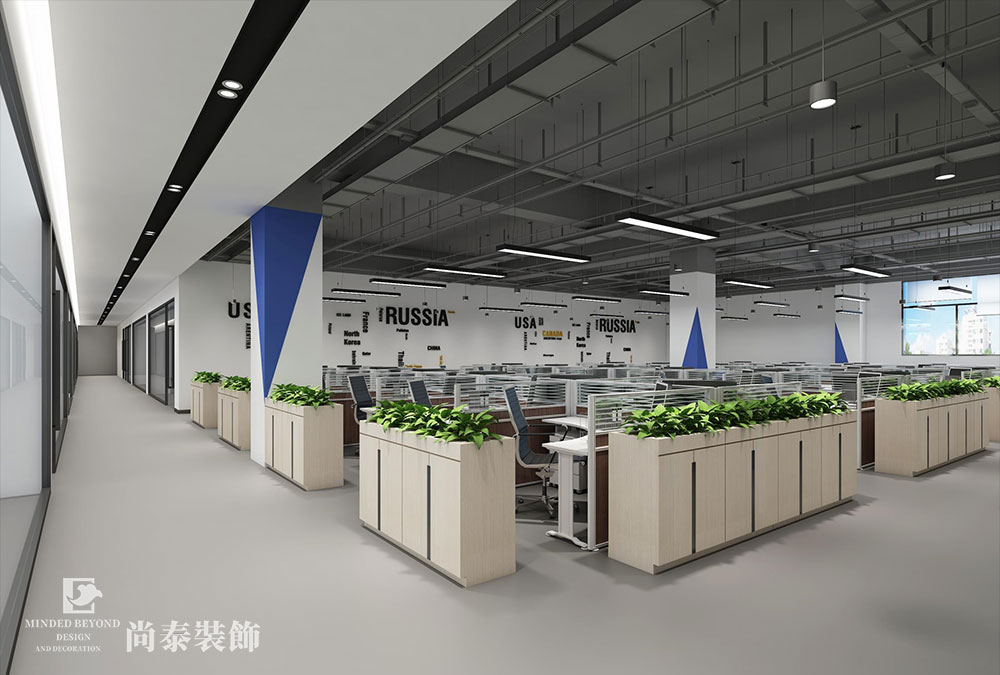 深圳宝安福永工业园电子科技公司办公室设计装修